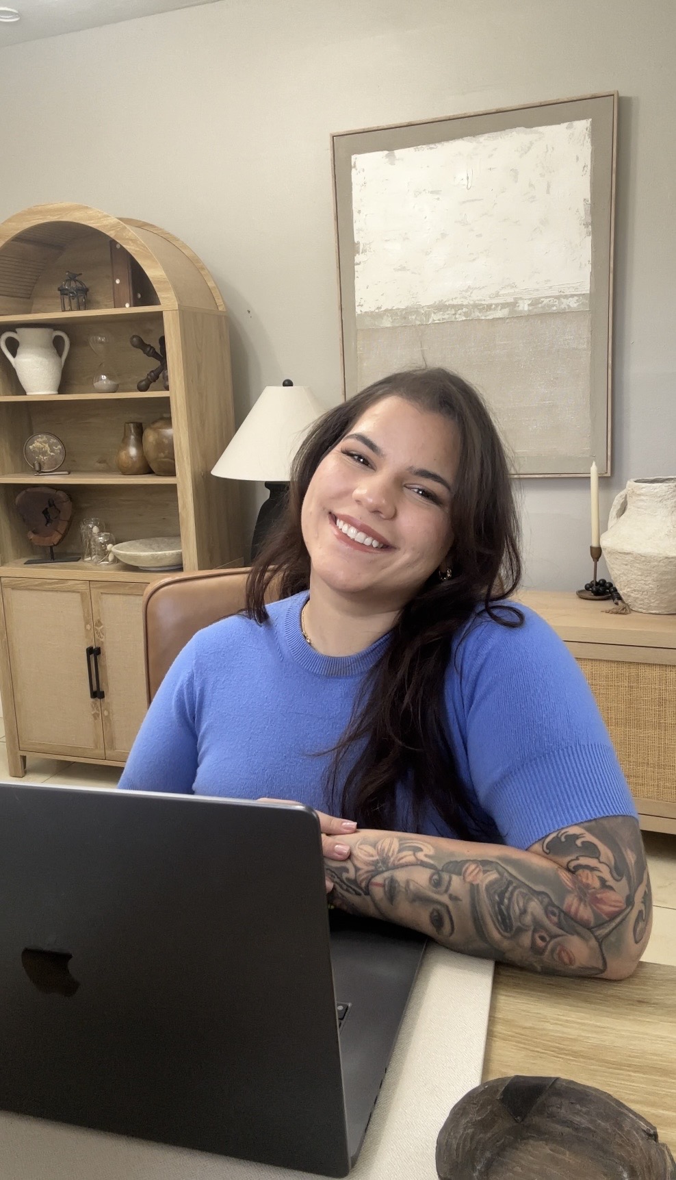 Amanda Diaz at her desk